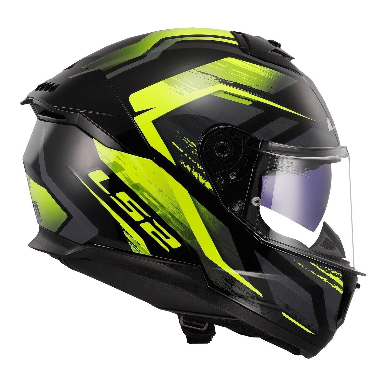 LS2 FF808 Stream II Fury - Black / Hi-Vis Yellow 06
