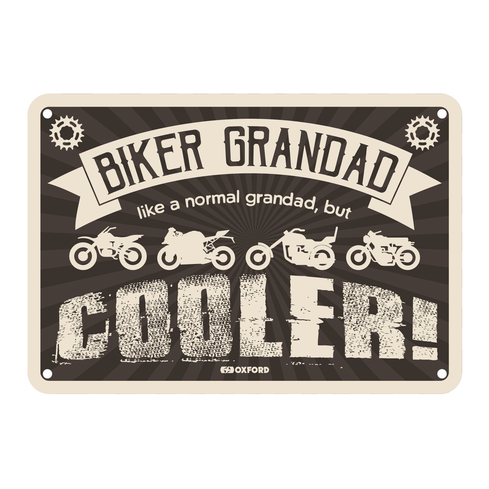 Oxford Garage Metal Sign: Biker Grandad Cooler