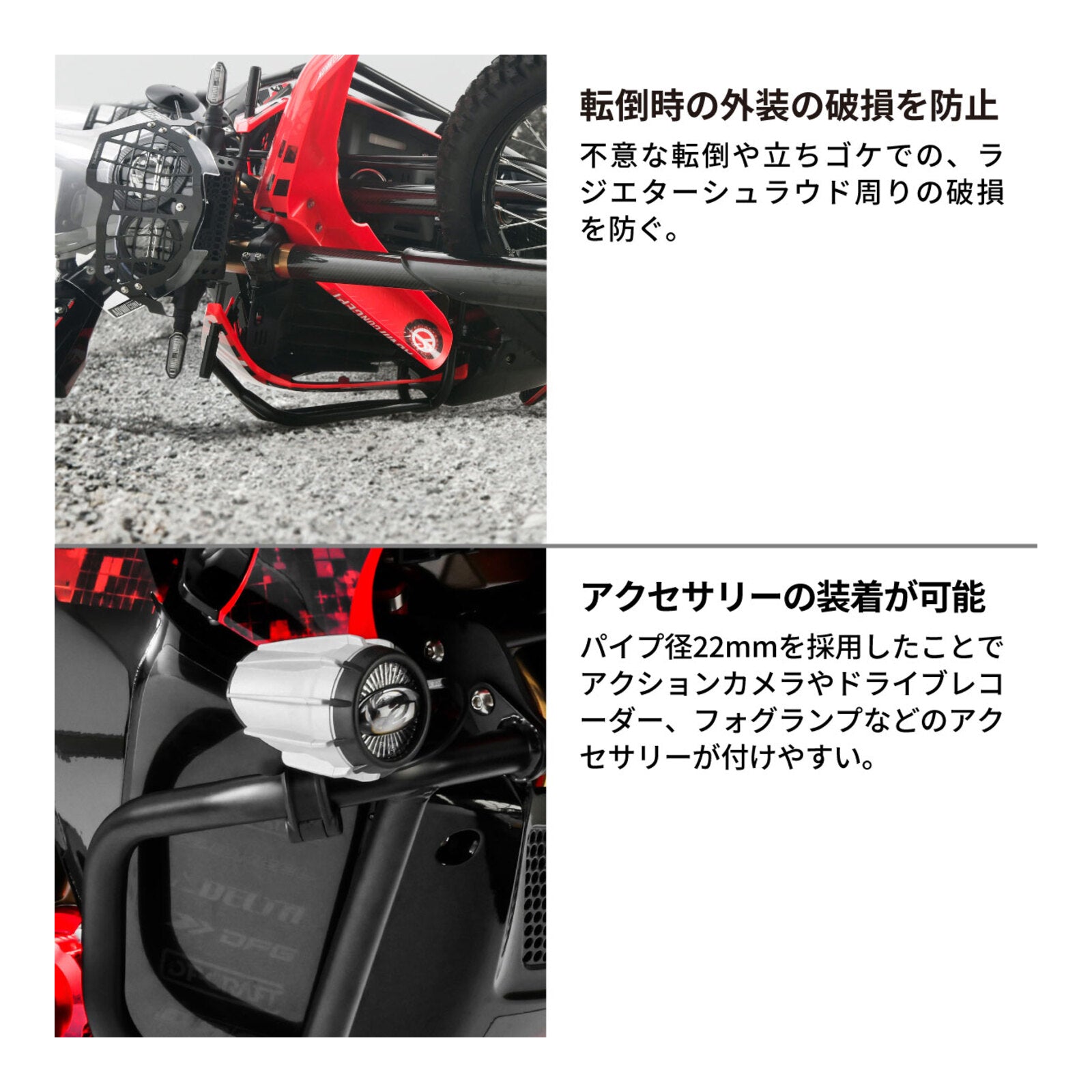 Zeta Pipe Tank Guard- Honda CRF250 Rally/S /CRF300 Rally '21-